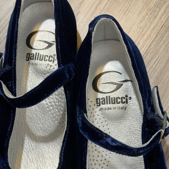Gallucci Navy Velvet Mary Jane Shoes - Picture 9 of 9